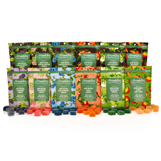 All flavors of Smokiez Gummies with 250mg CBD & 100mg CBG