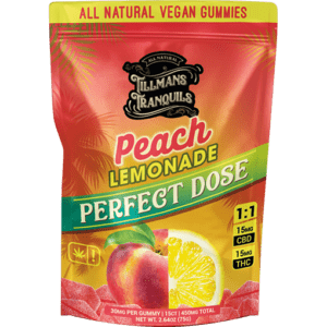 Tillmans Tranquils Peach Lemonade Perfect Dose 1:1 THC Gummies